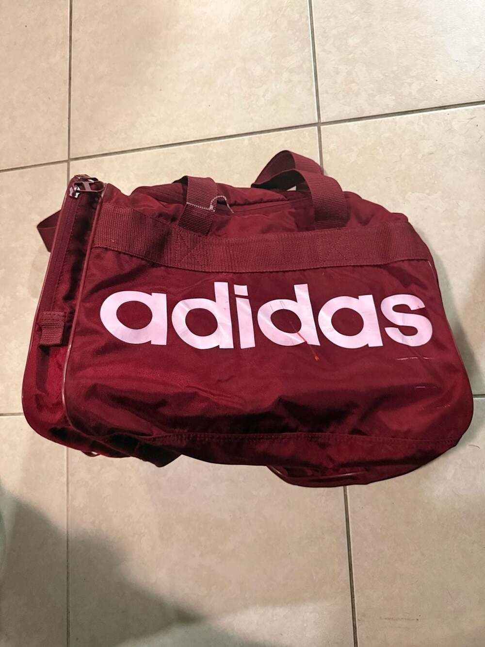 Vintage Adidas Trefoil Maroon Duffle Gym Travel Bag